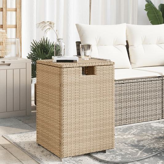 Afdekkast voor propaangasfles 40x40x60 cm Poly Rattan beige