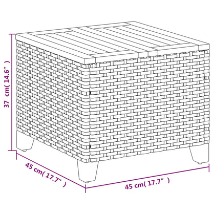 Tuintafel 45x45x37 cm poly rattan en acaciahout zwart