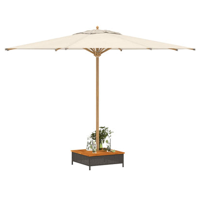 Parasolvoetbedekking 70x70x25 cm poly rattan acaciahout zwart