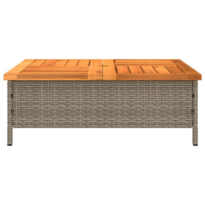 Parasolvoetbedekking 70x70x25 cm poly rattan acaciahout grijs