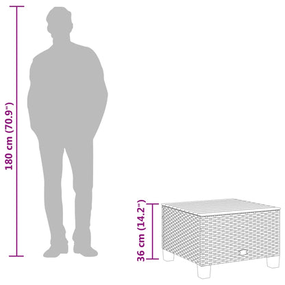 Tuintafel 55x55x36 cm poly rattan en acaciahout zwart