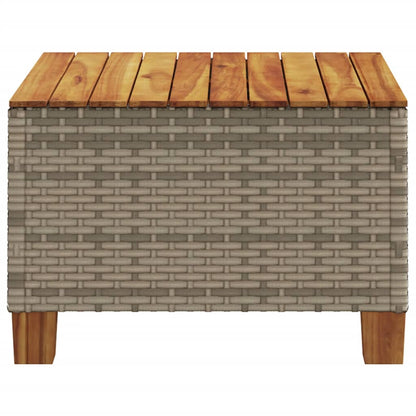 Tuintafel 55x55x36 cm poly rattan en acaciahout grijs