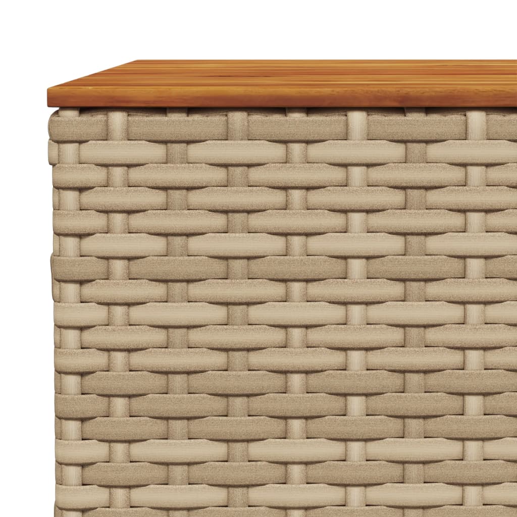 Tuintafel 55x55x36 cm poly rattan en acaciahout beige