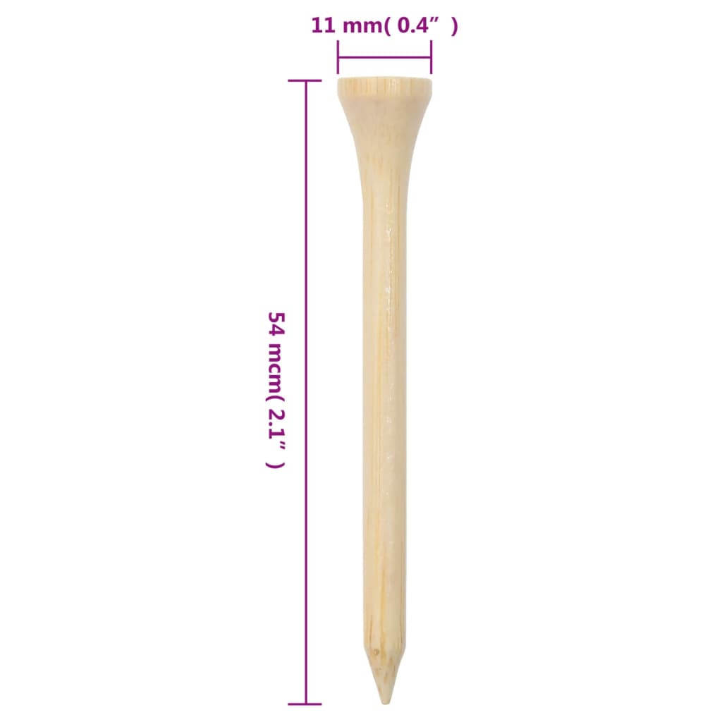 1000 st Golftees 54 mm bamboe