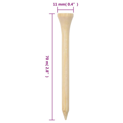 1000 st Golftees 70 mm bamboe