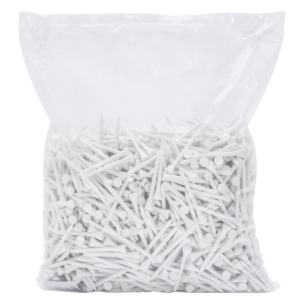 1000 st Golftees 54 mm bamboe wit