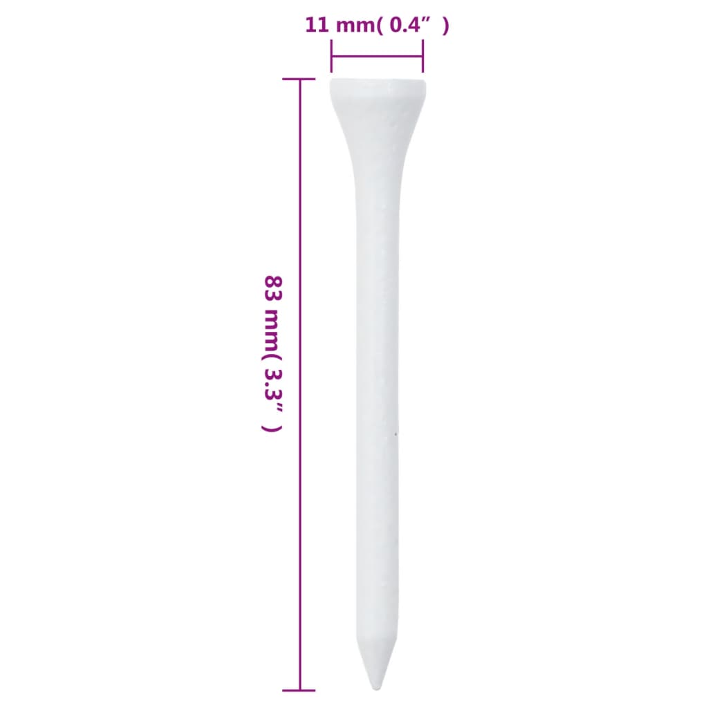 1000 st Golftees 83 mm bamboe wit