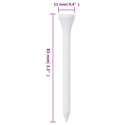 1000 st Golftees 83 mm bamboe wit