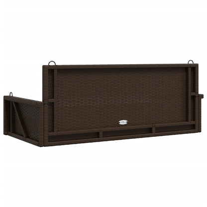 Schommelbank 119x56x48 cm poly rattan bruin