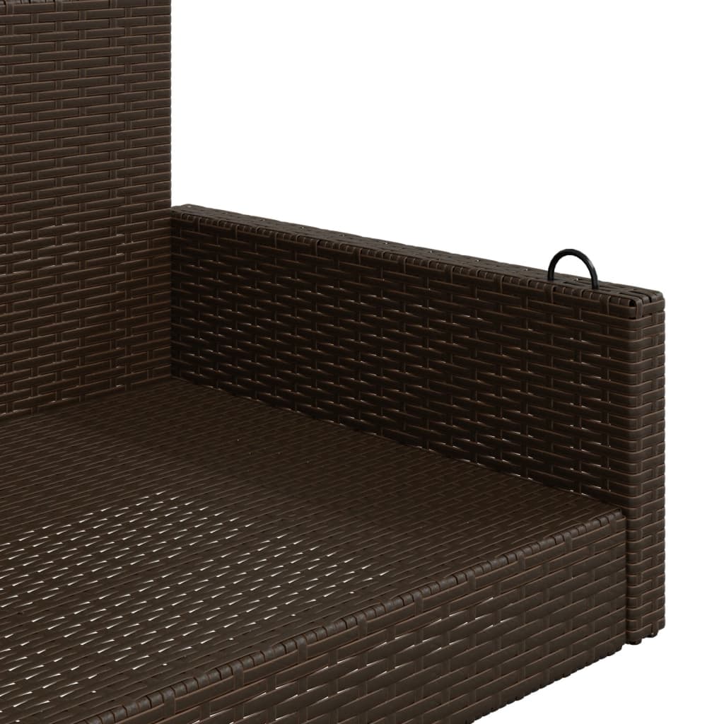 Schommelbank 119x56x48 cm poly rattan bruin