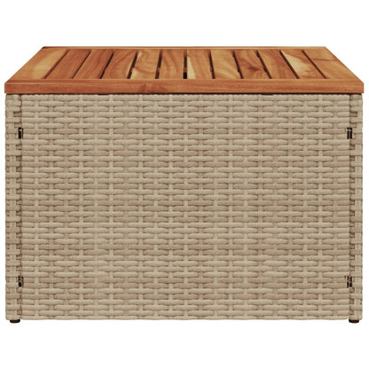 Tuintafel 55x55x37 cm poly rattan en acaciahout beige