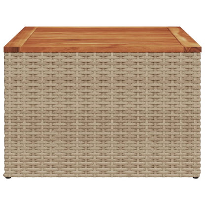 Tuintafel 55x55x37 cm poly rattan en acaciahout beige