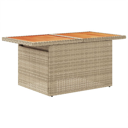 Tuintafel 100x55x73 cm poly rattan en acaciahout beige