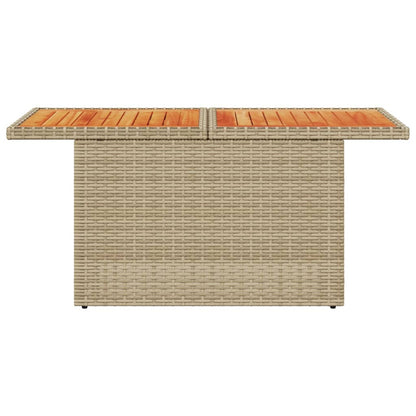 Tuintafel 100x55x73 cm poly rattan en acaciahout beige