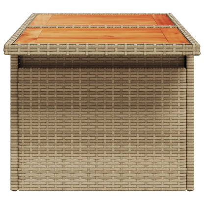 Tuintafel 100x55x73 cm poly rattan en acaciahout beige