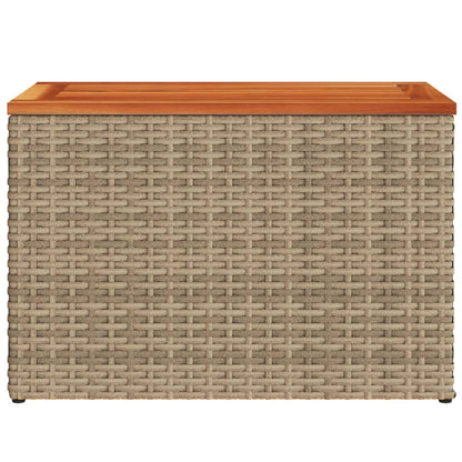 Tuinbijzettafels 2 st 55x34x37 cm poly rattan en hout beige