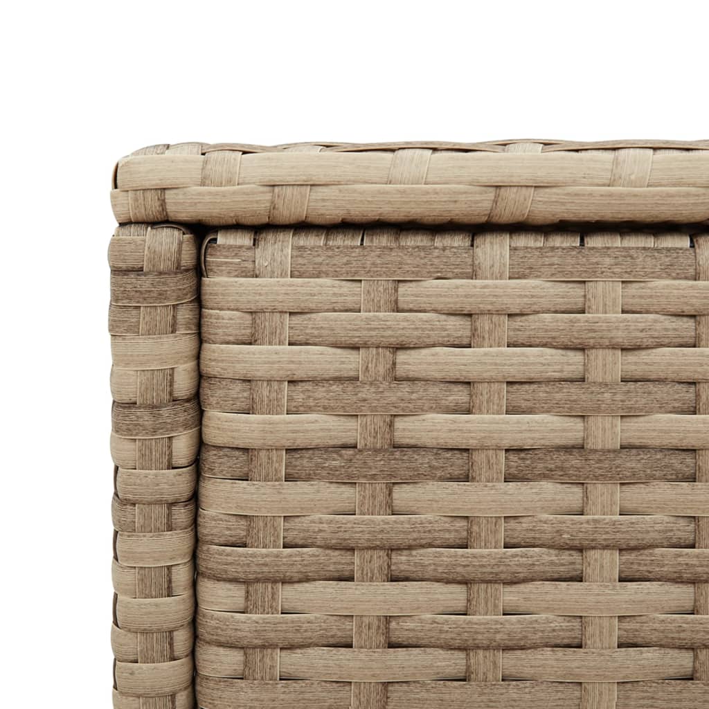 Tuinbijzettafel met glazen blad 58x27,5x55 cm poly rattan beige