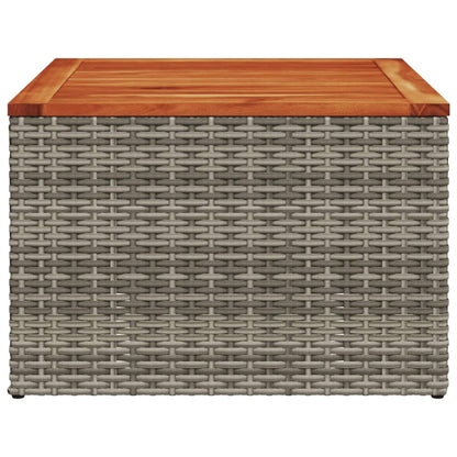 Tuintafel 55x55x37 cm poly rattan en acaciahout grijs