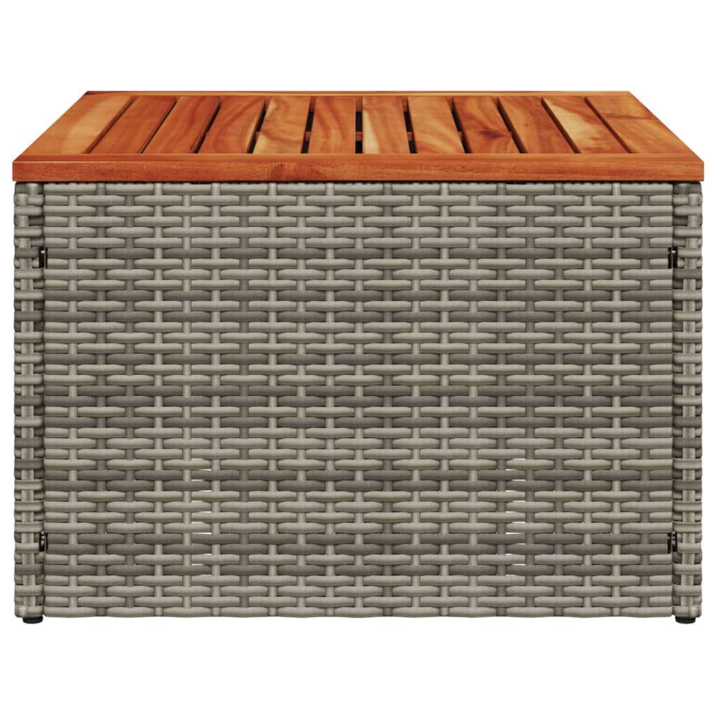 Tuintafel 55x55x37 cm poly rattan en acaciahout grijs