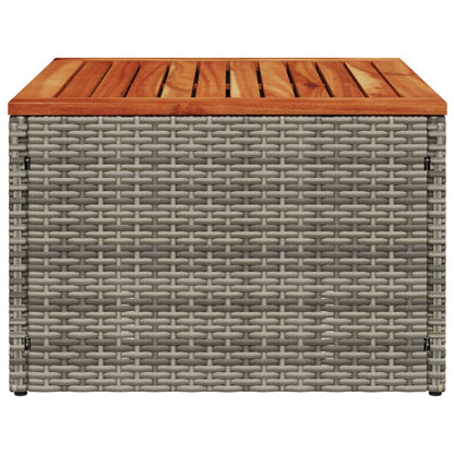 Tuintafel 55x55x37 cm poly rattan en acaciahout grijs