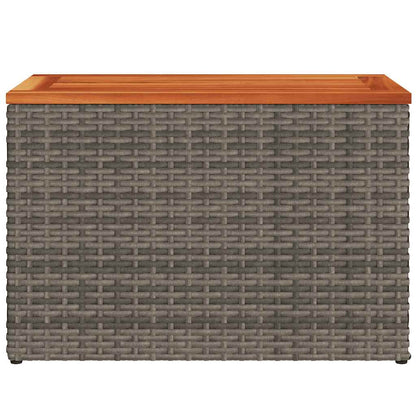 Tuinbijzettafels 2 st 55x34x37 cm poly rattan en hout grijs