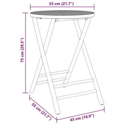 Tuintafel inklapbaar Ø 55x75 cm bamboe