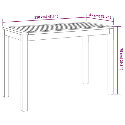 Tuintafel 110x55x75 cm massief acaciahout