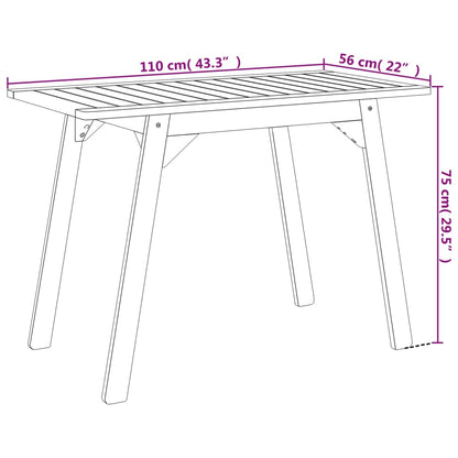 Tuintafel 110x56x75 cm massief acaciahout