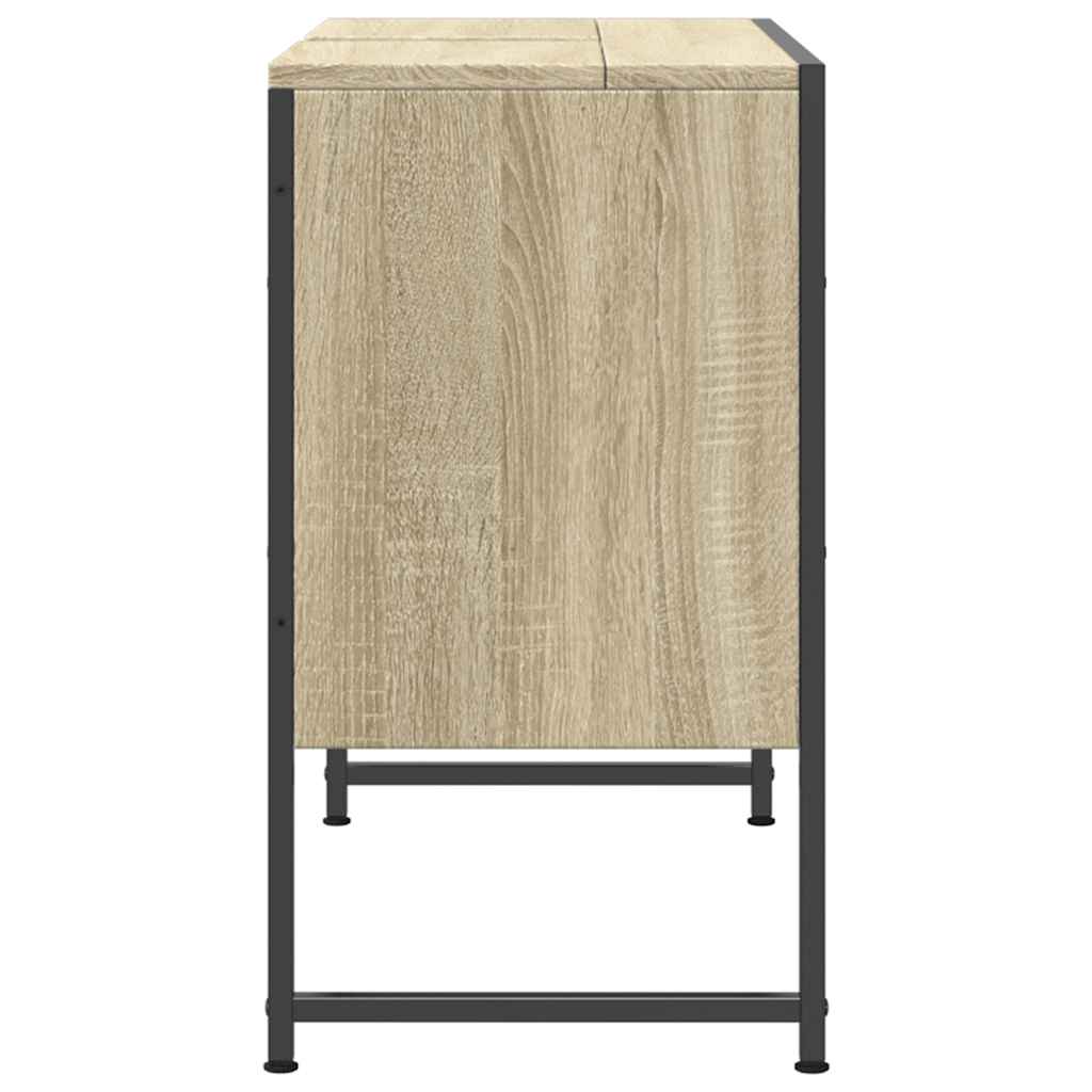 Wastafelkast 80x33x60 cm bewerkt hout sonoma eikenkleurig