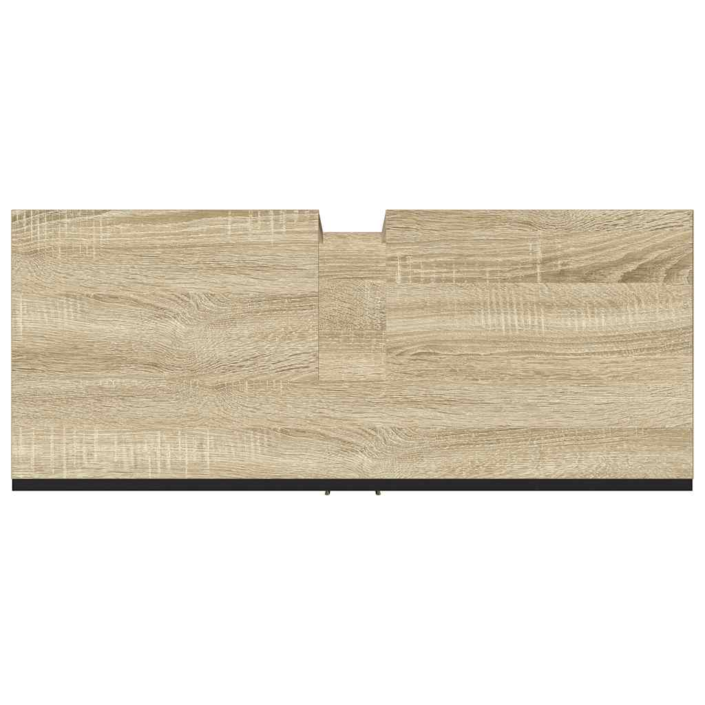 Wastafelkast 80x33x60 cm bewerkt hout sonoma eikenkleurig