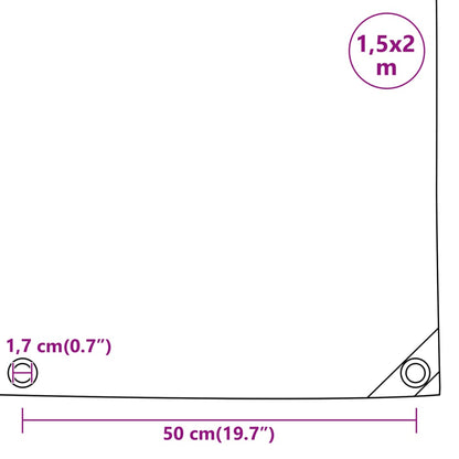 Dekzeil 650 g/m² 1,5x2 m grijs