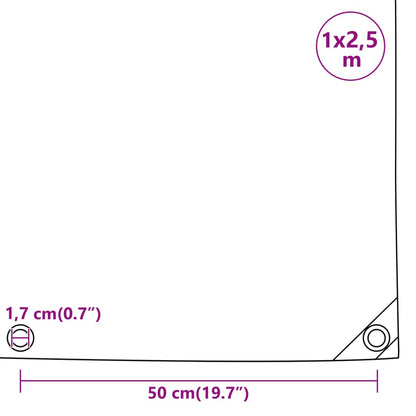 Dekzeil 650 g/m² 1x2,5 m wit