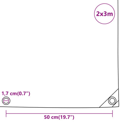 Dekzeil 650 g/m² 2x3 m antracietkleurig