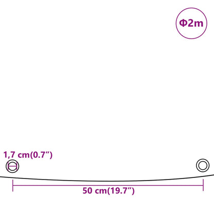 Dekzeil 650 g/m² Ø 2 m grijs