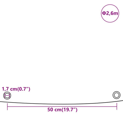 Dekzeil 650 g/m² Ø 2,6 m grijs