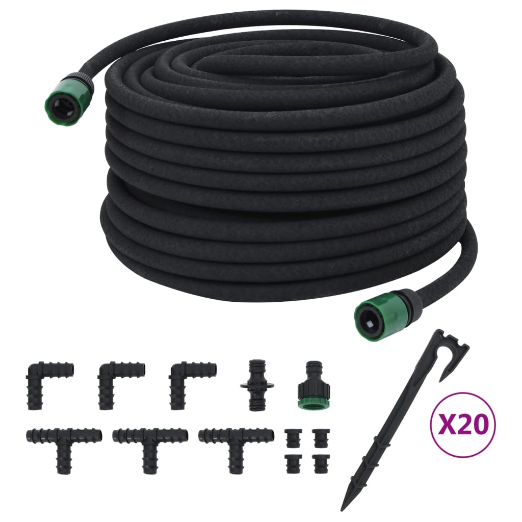 Druppelslang 0,6'' 50 m rubber zwart