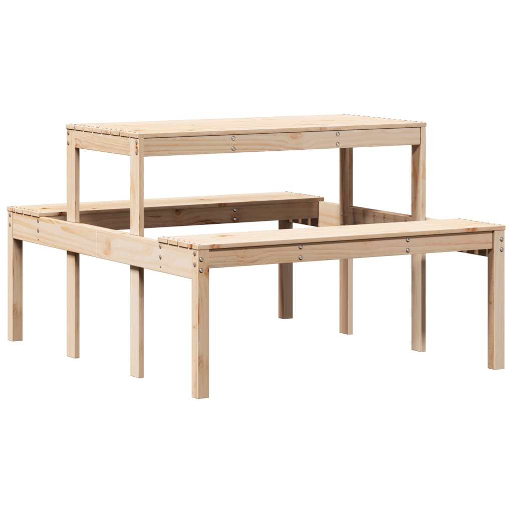 Picknicktafel 110x134x75 cm massief grenenhout