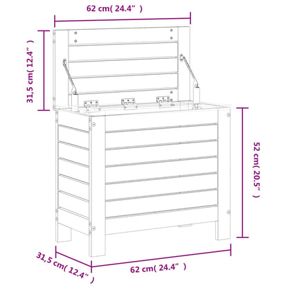 Tuinvoetenbank 62x31,5x52 cm massief grenenhout wit