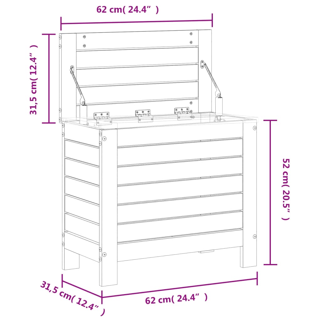 Tuinvoetenbank 62x31,5x52 cm massief grenenhout wasbruin