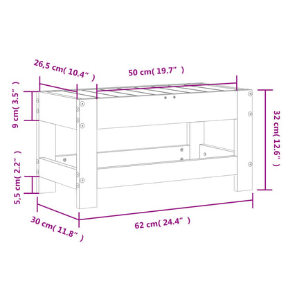 Tuinvoetenbank 62x30x32 cm massief grenenhout