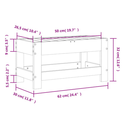 Tuinvoetenbank 62x30x32 cm massief douglashout