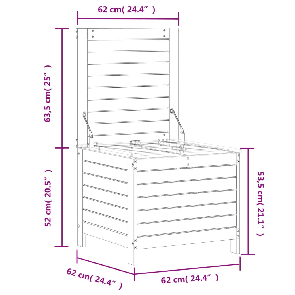 Tuinvoetenbank 62x63,5x53,5 cm geïmpregneerd grenenhout