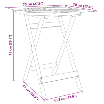 Tuintafel inklapbaar Ø70x75 cm massief acaciahout