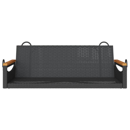 Schommelbank 109x62x40 cm poly rattan zwart