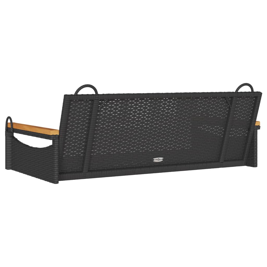 Schommelbank 109x62x40 cm poly rattan zwart