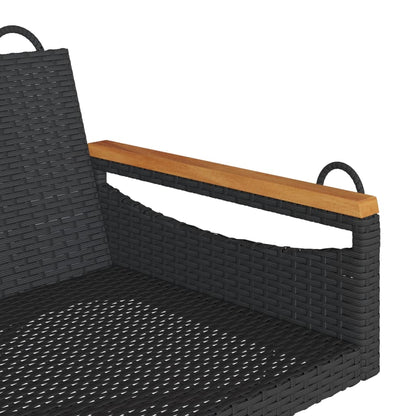 Schommelbank 109x62x40 cm poly rattan zwart