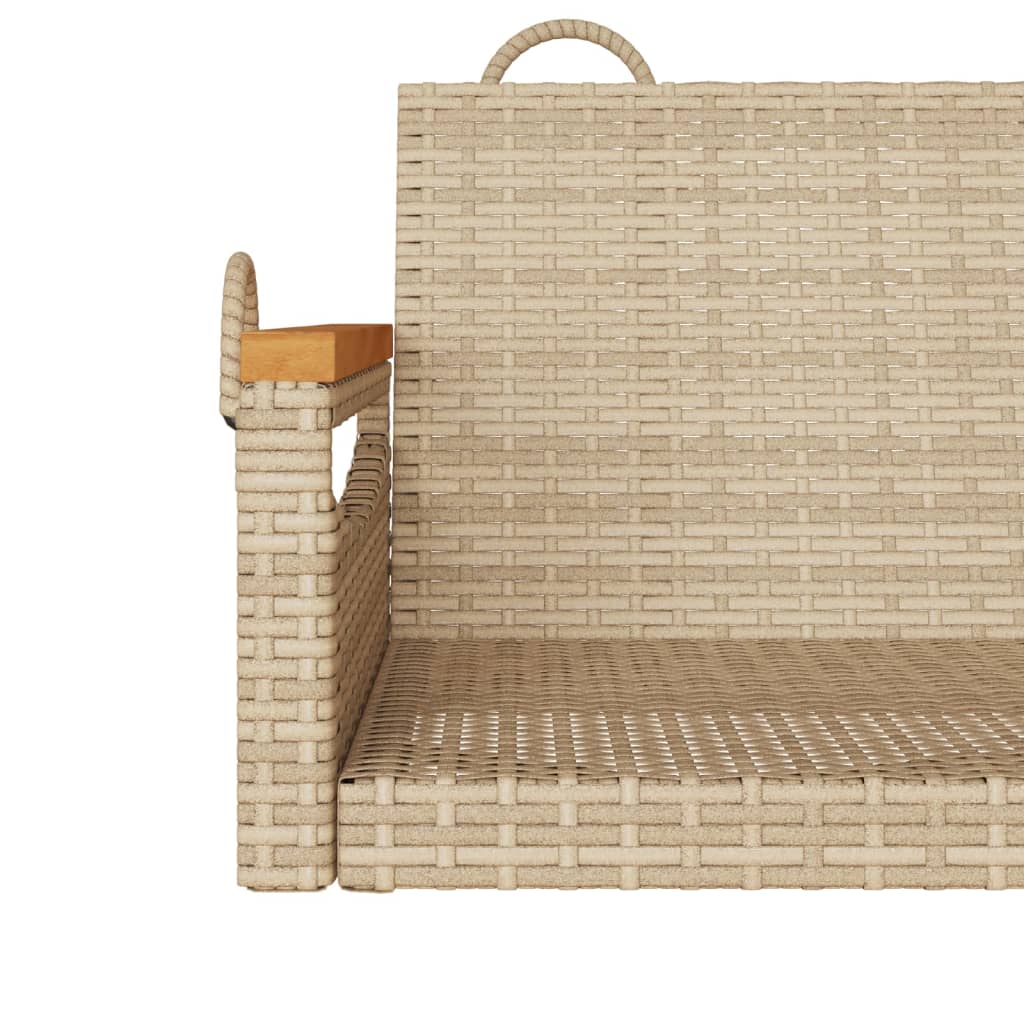 Schommelbank 109x62x40 cm poly rattan beige