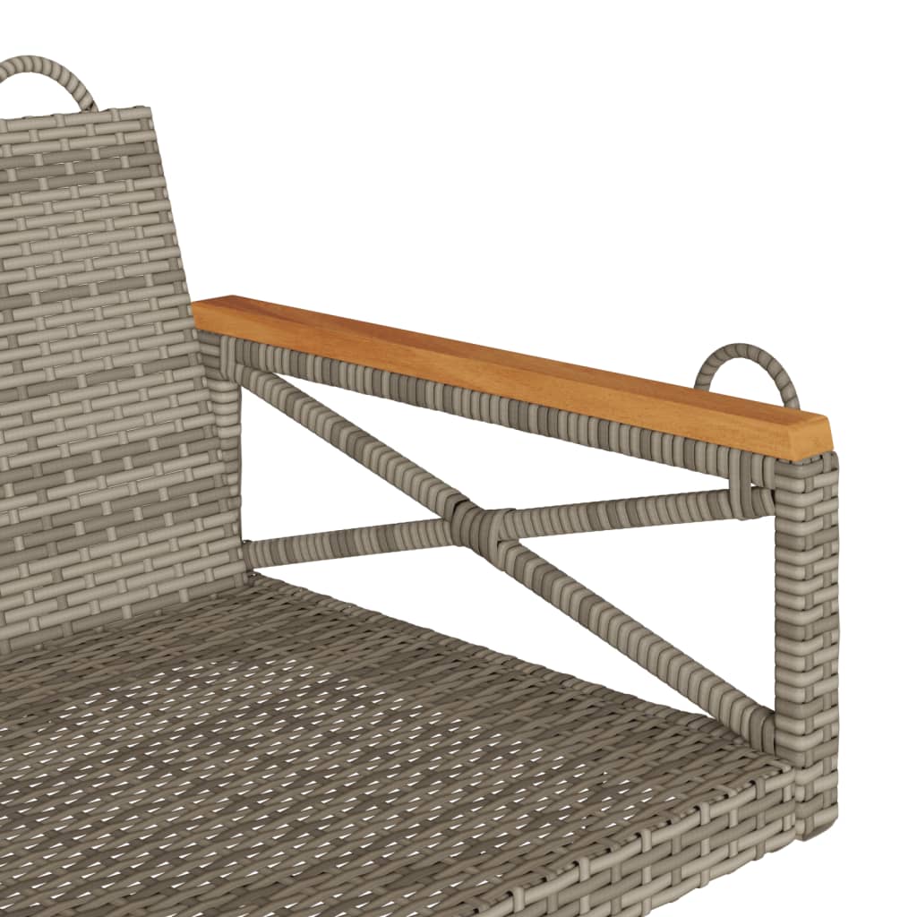 Schommelbank 109x62x40 cm poly rattan grijs