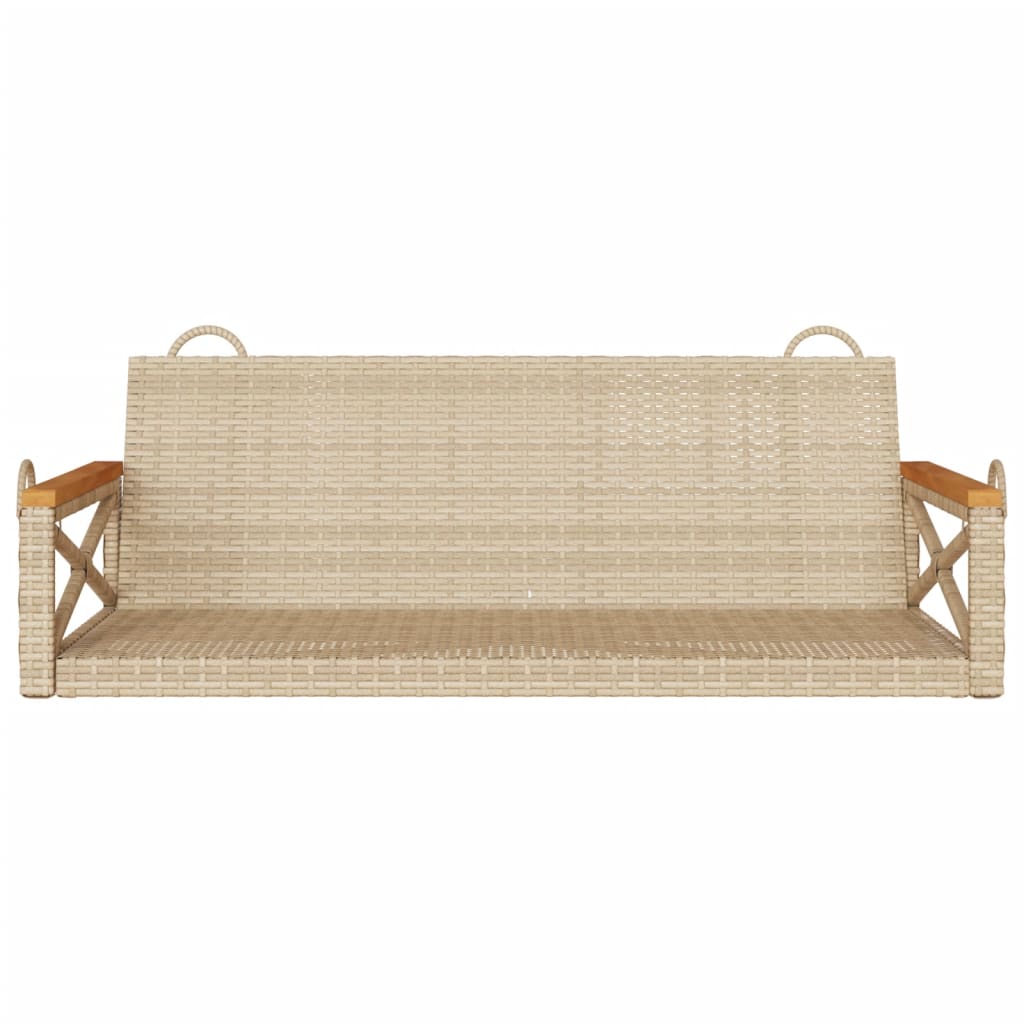 Schommelbank 109x62x40 cm poly rattan beige