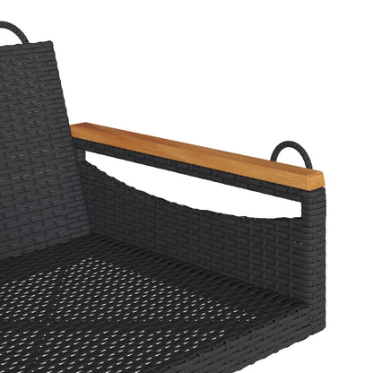 Schommelbank 63x62x40 cm poly rattan zwart